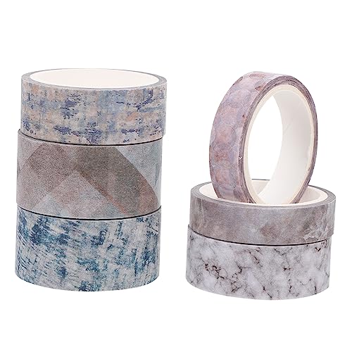 OSALADI 6 Rollen Washi Tape Dekoratives Klebeband mit Textur für Diy Bastelprojekte Journaling und Scrapbooking Sicher und Langlebig für Kreative Gestaltung von OSALADI
