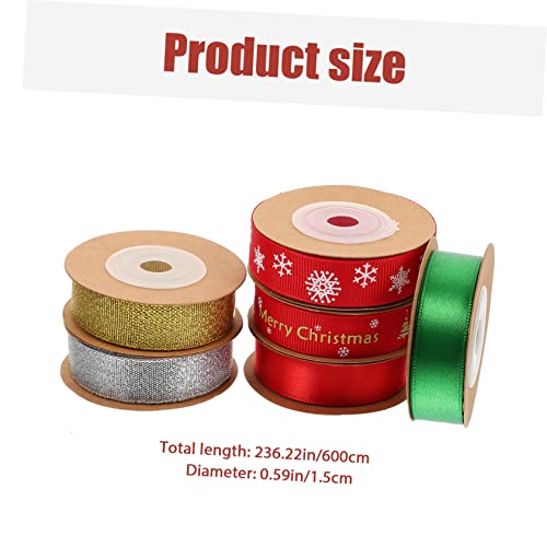 OSALADI 6 Rollen Weihnachtsband DIY Geschenkband Schleifen Weihnachtsbaum Deko Geschenkverpackung Weihnachtsdeko Bastelband für Weihnachten Geschenkboxen OSALADI 6 Rollen Weihnachtsband DIY Geschenkband Schleifen Weihnachtsbaum Deko Geschenkverpackung Weihnachtsdeko Bastelband für Weihnachten Geschenkboxen von OSALADI