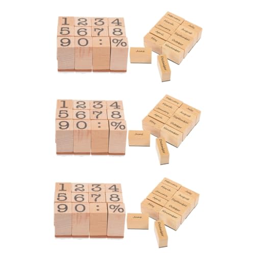 OSALADI 6 Sätze Holz Digitales Siegel Datum Planer Stempel Journal -briefmarken Stempelvorräte Sammelalbum-stempel Für Den Haushalt Scrapbooking Holzstempel Diy-stempel Aus Holz Gummi von OSALADI