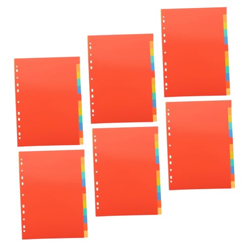 OSALADI 6 Sätze Losblatt-Loch-Indexseite aktenordner trennblätter Ordnerteiler aus Kunststoff Separatoren für Bindemittel Binderseitenteiler Loseblatt-Notizbücher BINDER -Teileneinheit PVC von OSALADI