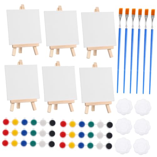 OSALADI 6 Sets Mini Ölmaltafeln Mini Leinwände Kleine Staffeleien Zum Malen Mini Malsets Malleinwände Für Malsets Für Erwachsene Leinwandtafeln Zum Malen Mini Staffeleien Aus von OSALADI