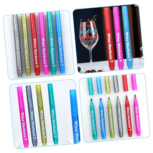 OSALADI 6 Stück Abwischbare Kunststoff Paint Marker in Rot Blau Grün Gold Silber Feine Spitze für Präzises Bemalen und Beschriften von Glas Keramik Scrapbook und DIY Kunstprojekten von OSALADI