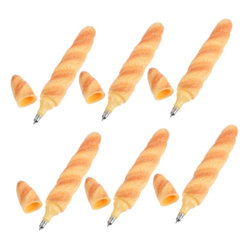 OSALADI 6 Stück Brot Kugelschreiber Realistische Lebensmitteloptik Schwarze Tinte Kreative Schreibstifte für Schule Büro Geschenkidee Schreibgerät von OSALADI