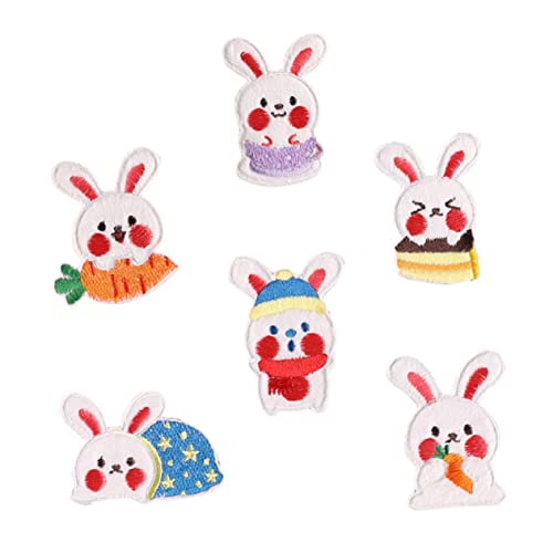 OSALADI 6 Stück Cartoon-Kaninchen-Stoff-Aufkleber dekorative Patches süße Aufnäher Flecken Gestickte Anwendung Stoffflicken für Kleidung süße Patches zum Aufnähen Polyester OSALADI 6 Stück Cartoon-Kaninchen-Stoff-Aufkleber dekorative Patches süße Aufnäher Flecken Gestickte Anwendung Stoffflicken für Kleidung süße Patches zum Aufnähen Polyester von OSALADI
