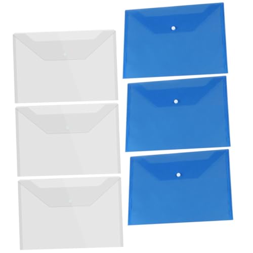 OSALADI 6 Stück Dokumentenmappe Transparente Datei Organizer mit Druckknopf Leicht und Tragbar für Büro Schule und Zuhause für Unterlagen Quittungen Visitenkarten von OSALADI