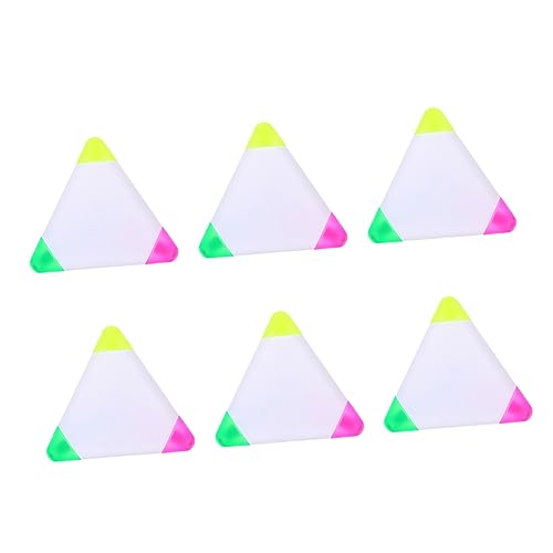 OSALADI 6 Stück Dreieckige Textmarker Stifte Fluoreszierende Marker für Studierende Bunte Markierungsstifte Tragbare Stifte für Notizen und Bürobedarf von OSALADI