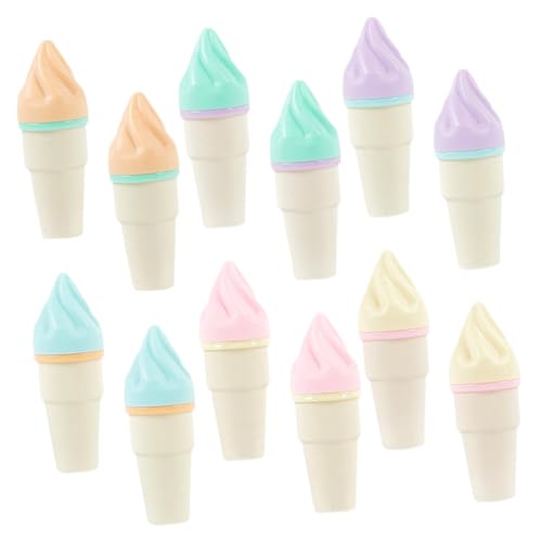 OSALADI 6 Stück Eiscreme Cone Textmarker Bunte Cartoon Highlighter für Schule und Scrapbooking Tragbare Marker Süßem Design Farben Packung von OSALADI