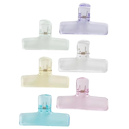 OSALADI 6 Stück Farbige Große Binder Clips aus Transparentem Acryl Multifunktionale Büroklammern für Dokumentenorganisation Dekorative Papierklammern Robust und Vielseitig für Schule und von OSALADI