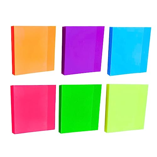 OSALADI 6 Stück Farbige Haftnotizen Durchsichtige Selbstklebende Notizen für Schule Büro Praktische Memo Pads mit Starker Klebekraft für Studierende und Büroangestellte von OSALADI