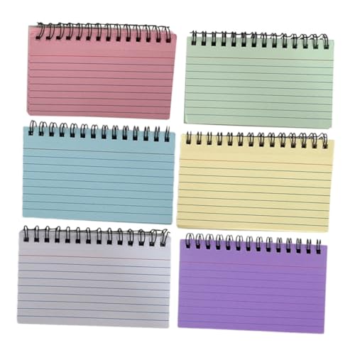 OSALADI 6 Stück Farbiges Spulenbuch Mini-notizbuch Blau Liste Regenbogen Spiral- Notizbücher Memo Regiert Kleines Notizbuch Ungefüttert Unterstrichen Schule Für Papier von OSALADI