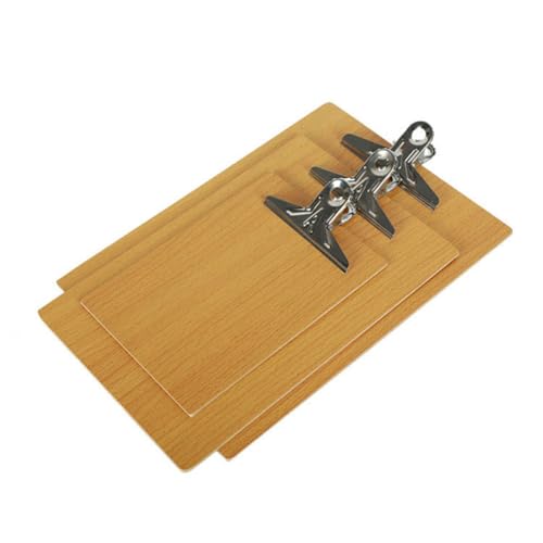 OSALADI 6 Stück Klemmbrett Set mit Stabiler Clip für Büroarbeiten Holzplatte Runde Ecken Antirust Doppelseitige Folie Design für Dokumentenorganisation von OSALADI