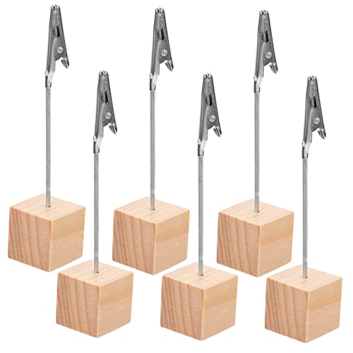 OSALADI 6 Stück Kreative Memo Clips Vintage Alligator Klemmen für Fotos und Notizen Diy Tischdeko Holzfarbe für Büro Schule und Zuhause von OSALADI