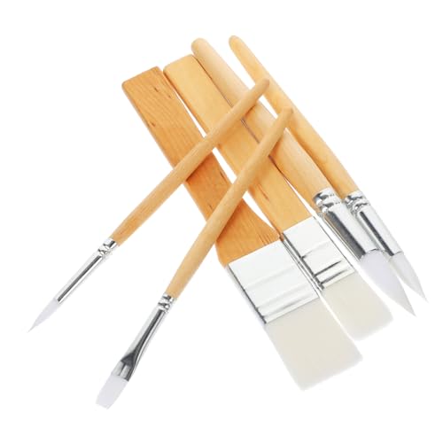 OSALADI 6 Stück Ölpinselmalerei Aquarellbürsten Ölmalerei Pinsel zum Malen Professionelle Pinselwerkzeuge Aquarellpinsel Künstlerpinsel Malpinsel-Kit Ölgemälde Pinsel Holz von OSALADI