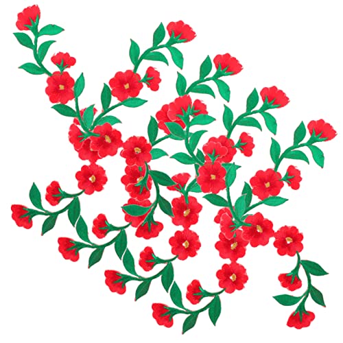 OSALADI 6 Stück Peony Stickerei Aufnäher für Kleidung Dekorative Blumen Patches zum Aufbügeln für Jeans Taschen und Jacken Einfach zu Verwenden von OSALADI