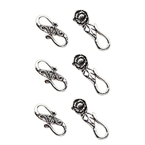 OSALADI 6 Stück Sterling Silber Double Heads Karabiner Verschluss Teiliges Verbindungsverschluss für DIY Armbänder und Halsketten Langlebig Sicher Dekorativ für Schmuckherstellung von OSALADI