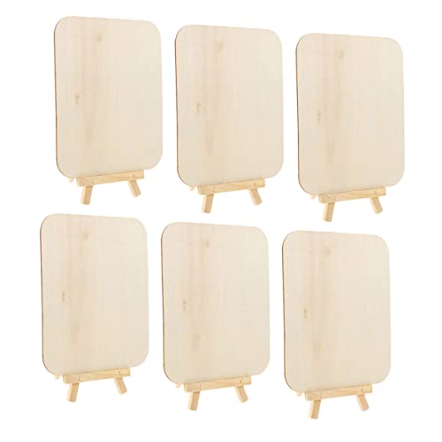 OSALADI 6 Stück Teiliges Holz Diy Malset für Robuste Blanko Graffiti Boards Naturfarbene Zeichenplatten zum Bemalen und Dekorieren für Kindergarten und Kreative Kunstprojekte von OSALADI