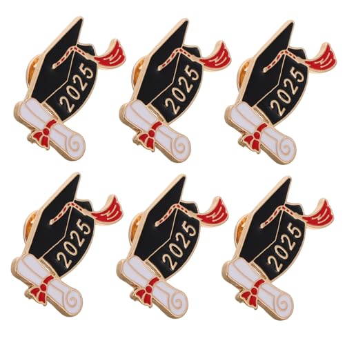 OSALADI 6 Stück Teiliges Metall Lapel Pins Graduation Cap Broschen Abschlussmütze aus Robustem Zinklegierung für Absolventen und Studienabschlussfeier OSALADI 6 Stück Teiliges Metall Lapel Pins Graduation Cap Broschen Abschlussmütze aus Robustem Zinklegierung für Absolventen und Studienabschlussfeier von OSALADI
