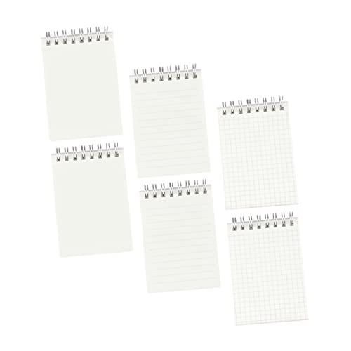 OSALADI 6 Stück Teiliges Mini Notizbuch mit Cover Liniert Blanko und Kariert für Planung und Notizen für Büro und Unterwegs von OSALADI