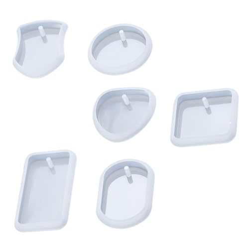 OSALADI 6 Stück Teiliges Silikon Epoxidharz Schlüsselanhänger Formen Tiefe Gießformen für DIY Anhänger Leicht und Kompakt Langlebig Glatte Oberfläche Praktische Bastelaccessoires für von OSALADI