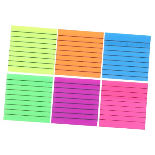 OSALADI 6 Stück Teiliges Wasserfester Transparenter Haftnotizen mit Farbigen Streifen Praktische Selbstklebende Memo pads für Büro Schule und Zuhause Dekorative Notizzettel zum Einfachen von OSALADI