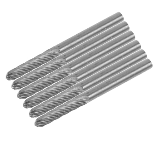 OSALADI 6 Stück Teiliges Wolframkarbid Frässtift Set mit Schaft für Präzises Entgraten und Kantenverarbeitung Geeignet für Metall Kunststoff und Holz für Heimwerker und von OSALADI