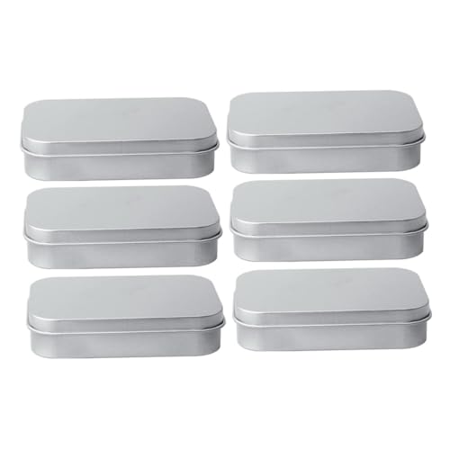 OSALADI 6 Stück Tragbare Blechdosen mit Deckel Rechteckige Metalldosen für Aufbewahrung Organizer für Kosmetik Gewürze und Kleine Gegenstände OSALADI 6 Stück Tragbare Blechdosen mit Deckel Rechteckige Metalldosen für Aufbewahrung Organizer für Kosmetik Gewürze und Kleine Gegenstände von OSALADI