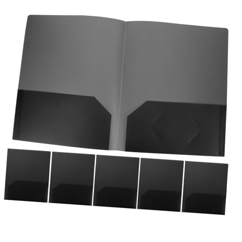 OSALADI 6 Stück a4 Ordner Taschenordner aus Kunststoff ästhetische Mappen Schulmaterial Gymnasium College-Schulbedarf Papierordner Taschenmappen Kunststoff Black von OSALADI