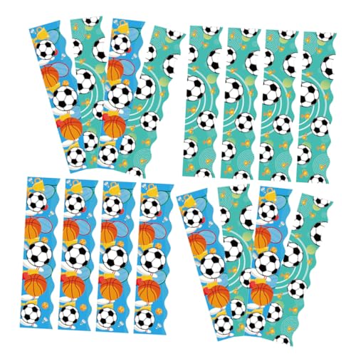 OSALADI 60 Blatt Pinnwandaufkleber Blau Pinnwand-Grenzen Fußball-Klassenzimmer- Fußball-Pinnwandpapier Sport-Pinnwanddekorationen Fußballdekor Kupferplattenaufkleber von OSALADI