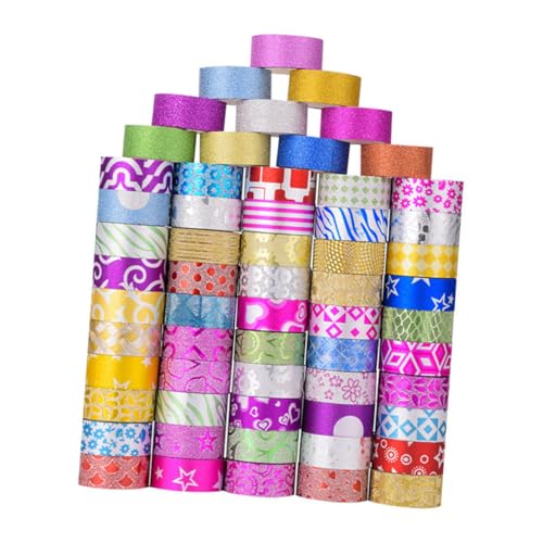 OSALADI 60 Rollen Buntes Washi Tape Dekoratives Klebeband für Scrapbooking und DIY Rolle für Notizbücher Planer und Bastelprojekte von OSALADI