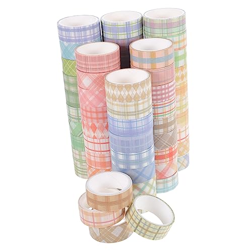 OSALADI 60 Rollen Plaid Handbuchband dünn Aufkleber für geometrisch Klebeband für Scrapbooking farbiges Klebeband Journaling-Washi-Tape Bastelband Washi Tape Washi-Tape süß Flüsterpapier von OSALADI
