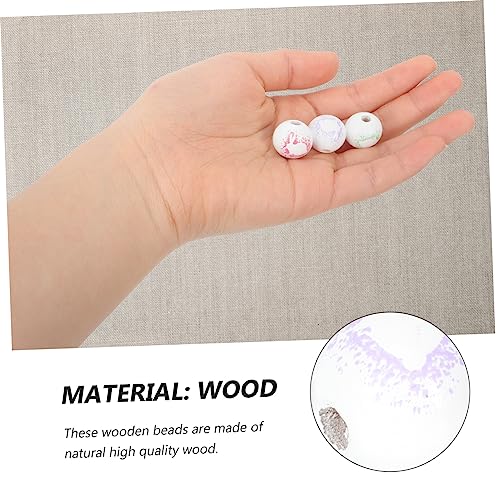 OSALADI 60 Stück Bunte Holzperlen Ostern DIY Bastelperlen mit Hasenmotiv Runde Holzkugeln zum Auffädeln Farbe Lila Grün Rosa Zubehör für Schmuck und Dekoprojekte OSALADI 60 Stück Bunte Holzperlen Ostern DIY Bastelperlen mit Hasenmotiv Runde Holzkugeln zum Auffädeln Farbe Lila Grün Rosa Zubehör für Schmuck und Dekoprojekte von OSALADI