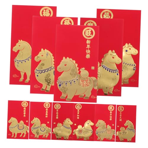 OSALADI 60 Stück Chinesische Rote Umschläge Pferdemotiv Papier Lucky Money Taschen Vielseitig Für Neujahr Hochzeiten Und Festliche Anlässe Robuste Verarbeitung Symbol Für Erfolg Und von OSALADI