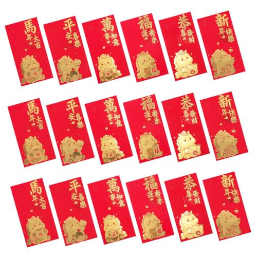 OSALADI 60 Stück Kreative rote Umschläge für das Jahr des Pferdes Neujahrsumschläge für Mond 2026 Pferdrotumschläge 2026 chinesische rote taschen Mondrote Umschläge Paket Papier von OSALADI