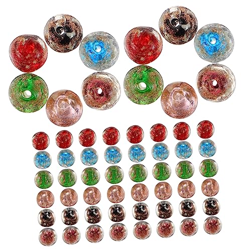 OSALADI 60 Stück Luminous Glasperlen Diy Armband Perlen für Schmuckherstellung Runde Handarbeitsperlen Lila Schwarz Blau Rot und Grün für Kreative Projekte von OSALADI