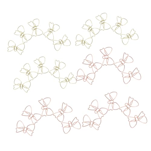 OSALADI 60 Stück Niedliche Bowknot Büroklammern Doppelt Galvanisierte Bunte Metallklammern Dekorative Papierclips für Schule Büro Planer Praktische Dokumentenorganisation OSALADI 60 Stück Niedliche Bowknot Büroklammern Doppelt Galvanisierte Bunte Metallklammern Dekorative Papierclips für Schule Büro Planer Praktische Dokumentenorganisation von OSALADI