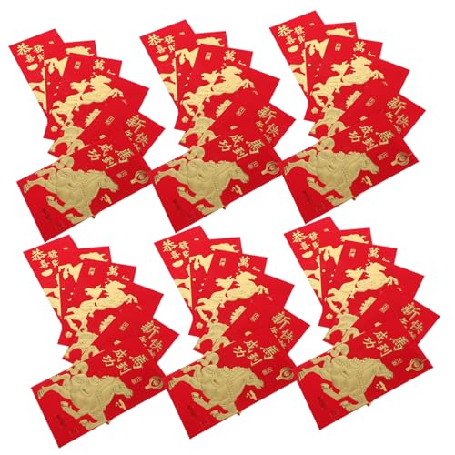 OSALADI 60 Stück Rote Chinesische Umschläge Jahr Des Pferdes Traditionelle Hongbao Für Lunar Neues Jahr Frühlingsfest Glücksbringer Geschenkumschläge Aus Strapazierfähigem Mit Pferdemotiv OSALADI 60 Stück Rote Chinesische Umschläge Jahr Des Pferdes Traditionelle Hongbao Für Lunar Neues Jahr Frühlingsfest Glücksbringer Geschenkumschläge Aus Strapazierfähigem Mit Pferdemotiv von OSALADI