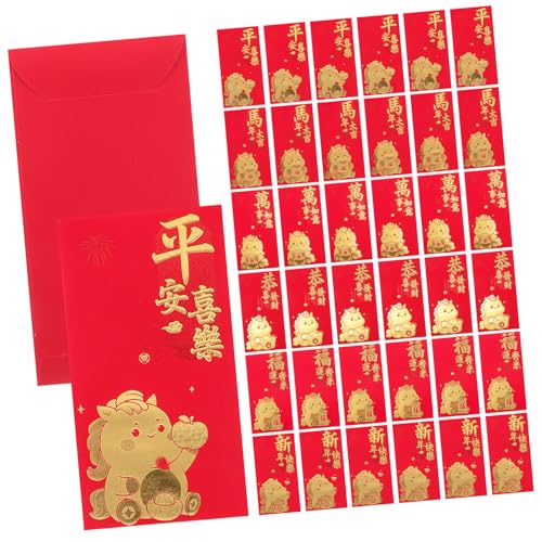 OSALADI 60 Stück Rote Umschläge Jahr Des Pferdes Kreative Tet Packet Lunar Year Envelopes Aus Papier Großes Fassungsvermögen Für Frühlingsfest Hochzeit OSALADI 60 Stück Rote Umschläge Jahr Des Pferdes Kreative Tet Packet Lunar Year Envelopes Aus Papier Großes Fassungsvermögen Für Frühlingsfest Hochzeit von OSALADI