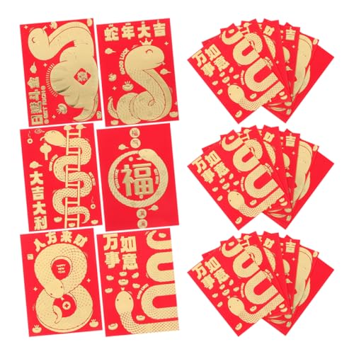 OSALADI 60 Stück Schlangenbeutelkernkernhülle deko briefumschläge roter Umschlag Geburtstagsumschläge Geldumschläge Geldumschlag Chinesisches Neujahr rotes Umschläge Papier von OSALADI