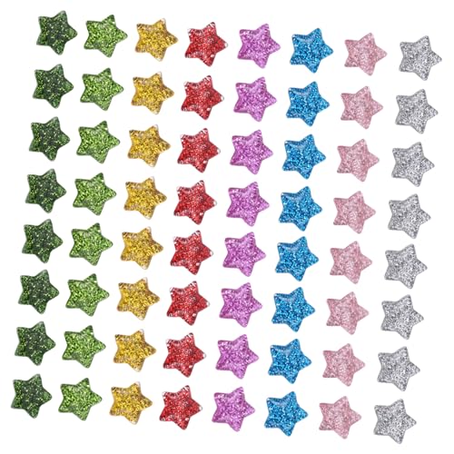 OSALADI 60 Stück Teiliges Flache Resin Sternperlen Bunte Glitzernde DIY Bastelperlen für Handgefertigte Schmuck und Dekorationsprojekte Sichere und Robuste Materialqualität von OSALADI