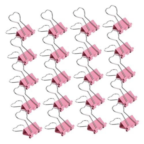 OSALADI 60 Stück Teiliges Herzförmige Metall Büroklammern Mini Binder Clips in Rosa Kompakte Papier Organizer Klammern für Dokumente Leicht und Praktisch für Schule und Büro von OSALADI