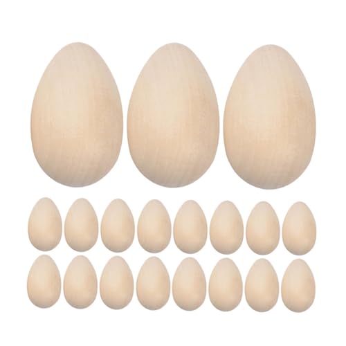 OSALADI 60 Stück Teiliges Holzeier zum Bemalen Hochwertige Glatte Oberfläche Realistische Ostereier Deko Robustem Holz für DIY Bastelprojekte Osterdekoration und Desktop Schmuck von OSALADI