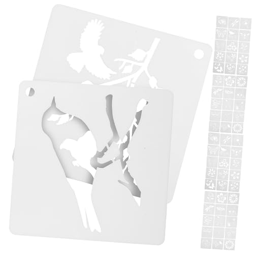 OSALADI 60 Stück Teiliges Kleine Malschablonen aus Flexiblem Kunststoff mit Blumen Schmetterlingsmotiven Wiederverwendbare DIY Paint Stencils für Basteln Wand Kartengestaltung Sicher und von OSALADI