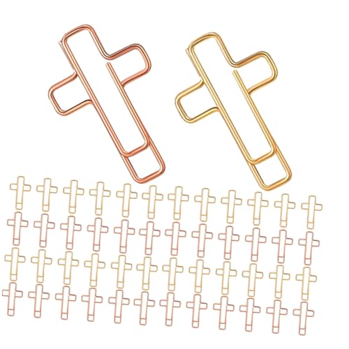 OSALADI 60 Stück Teiliges Kreuz Büroklammer aus Robustem Metall Kleine Lesezeichen Clips in Gold und Roségold Tragbare Organisation für Bibelstudium Christliches Journaling Büro Schule OSALADI 60 Stück Teiliges Kreuz Büroklammer aus Robustem Metall Kleine Lesezeichen Clips in Gold und Roségold Tragbare Organisation für Bibelstudium Christliches Journaling Büro Schule von OSALADI