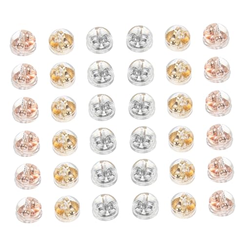 OSALADI 60 Stück Teiliges Ohrstecker-stopper aus Weichem Silikon Vergoldet in Gold Roségold und Weißgold Sichere Ohrstecker-verschlüsse für Ohrlöcher Hautfreundliche Ersatzrückseiten für von OSALADI