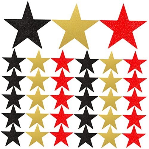 OSALADI 60 Stück Teiliges Papier Ausschnitte Dekorative Bastelmaterialien für Kindergarten und Klassenzimmer Diy Wanddekoration Gold Schwarz und Rot von OSALADI