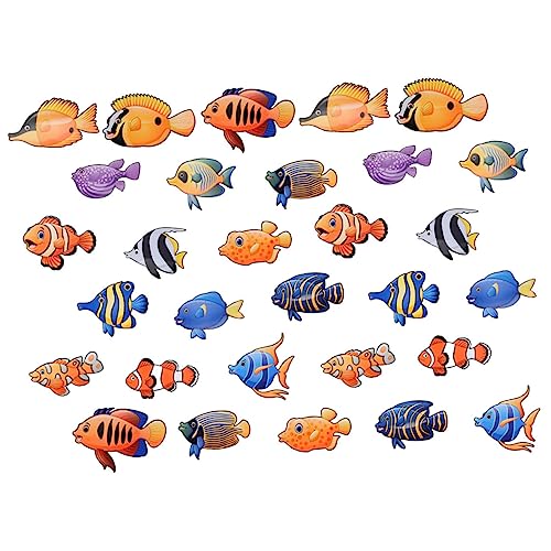 OSALADI 60 Stück Tropenfischdekorative Karte Klassenzimmerdekorationen papierausschnitt Handwerk Klassenzimmer dekoratives DIY-Papier Fisch Dekoration Meerestier Wanddekoration von OSALADI