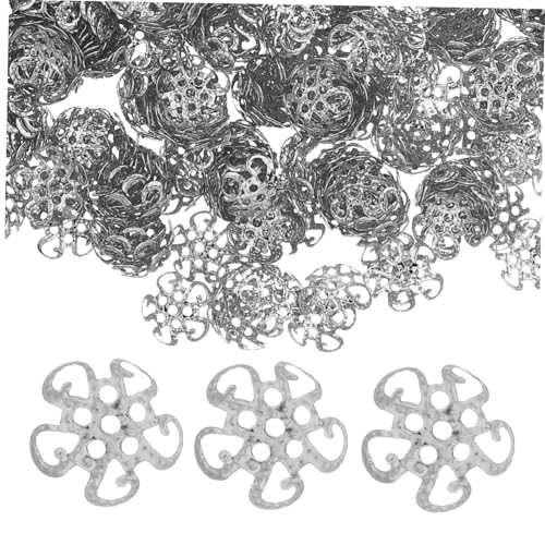 OSALADI 600 Stücke Metall Perlenkappen Filigrane Blumen-spacer Endkappen Hohles Design für DIY Schmuckherstellung Armbänder Halsketten Kreative Schmuckzubehör von OSALADI