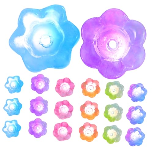 OSALADI 60Stücke Blumenperlen Kappen Spacer Perlen für DIY Schmuck und Armbänder Langlebige Perlenkappen für Bastelprojekte Mix Farben von OSALADI