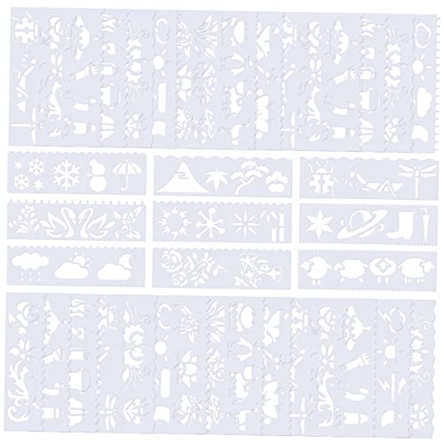 OSALADI 64 Stück Teiliges Set Kreative Schablonen Diy Hohl Design Vorlagen für Mädchen und Spraymalvorlagen für Kunstprojekte und Bastelarbeiten Weiß von OSALADI