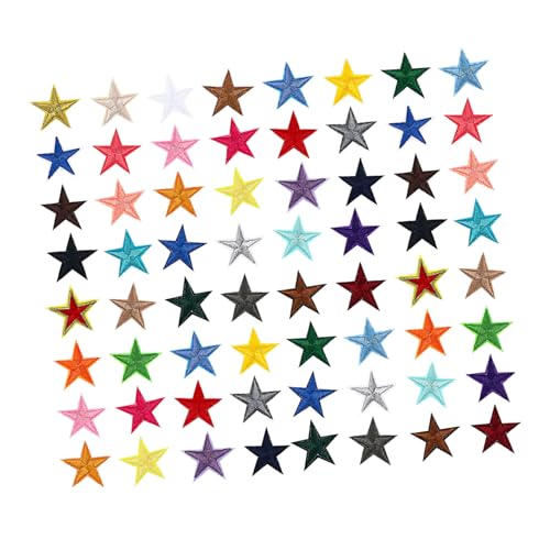OSALADI 68 Stück Stern Applikationen Für Kleidung Sterne Bestickte Bügelflicken Kleidung Bestickter Aufnäher Stern Polyester Aufnäher Bestickte Bügelflicken von OSALADI
